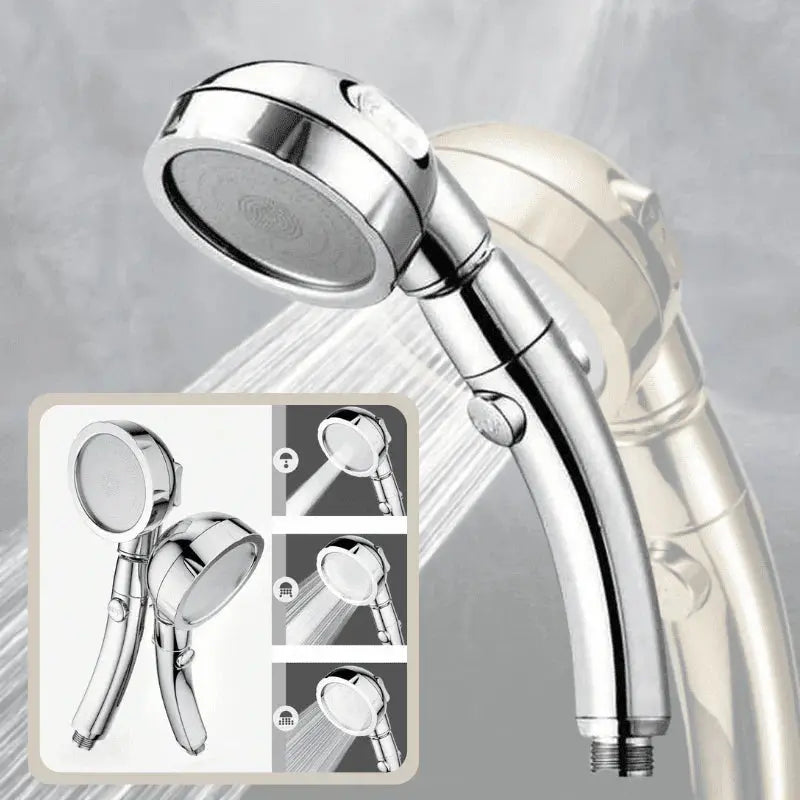 3-in-1 Hochdruck-Duschkopf mit Schlauch – 3 Strahlarten, Stopp-Taste Zorenza