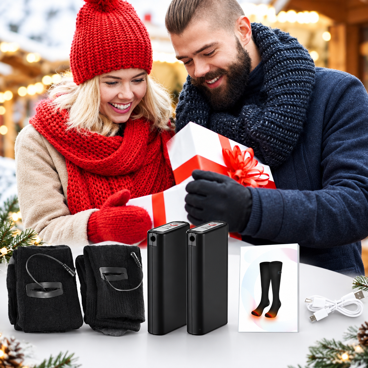 Beheizte Socken mit 3 Heizstufen und Powerbank -    Zorenza