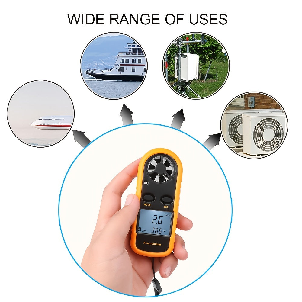 Windmessgerät Digital mit LCD-Display für Outdoor-Aktivitäten -    Zorenza