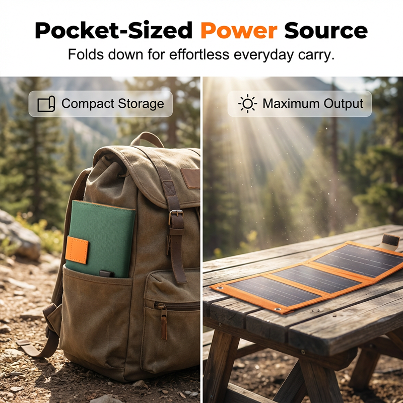 Solarpanel faltbar – Stromversorgung für Outdoor und Camping -    Zorenza