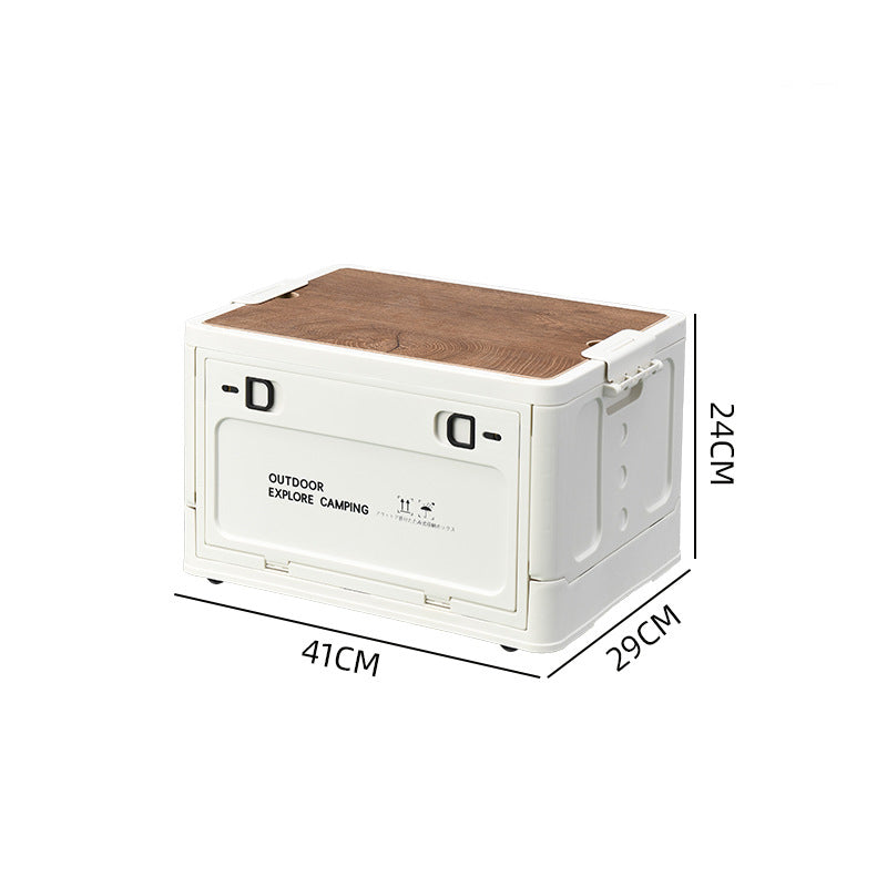 Klappbox mit Holzdeckel für Camping und Haushalt -    Zorenza