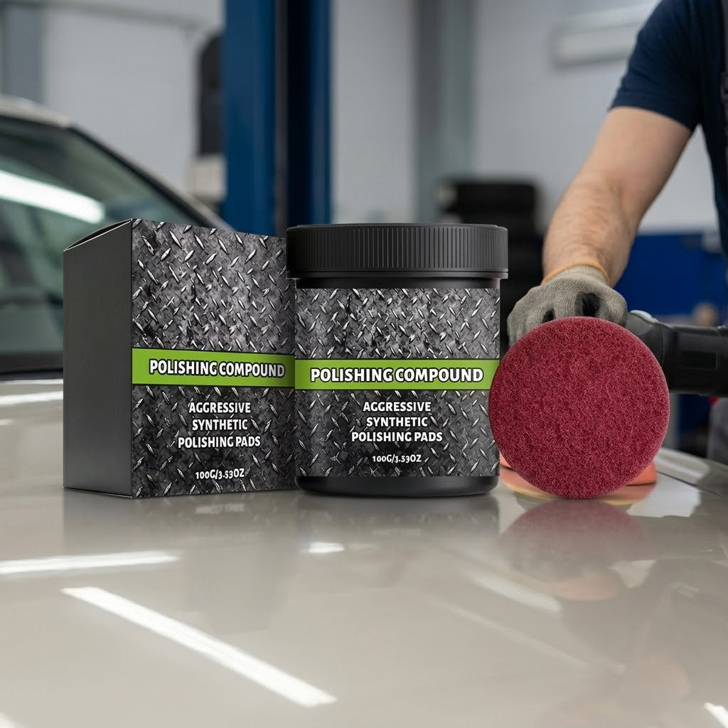 Politurpaste Set mit Polierpad – Metall und Stein -    Zorenza