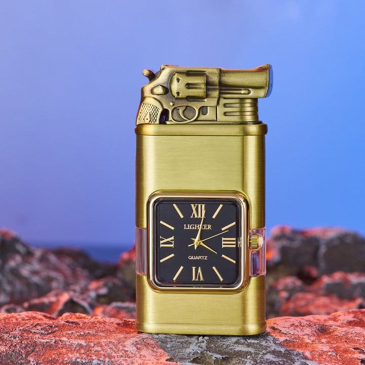 Feuerzeug mit Uhr – Vintage Design und verstellbare Flamme -    Zorenza