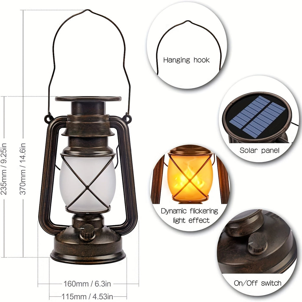 Solar LaternenVintage mit flackerndem LED-Licht -    Zorenza