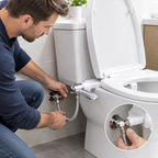 Bidet-Aufsatz Edelstahl mit Doppeldüse für WC -    Zorenza