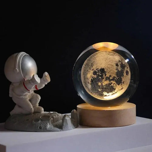 3D Gravierte Kristallkugel-Lampe – Warmes LED-Nachtlicht Zorenza