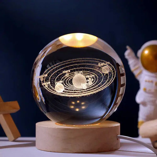 3D Gravierte Kristallkugel-Lampe – Warmes LED-Nachtlicht Zorenza