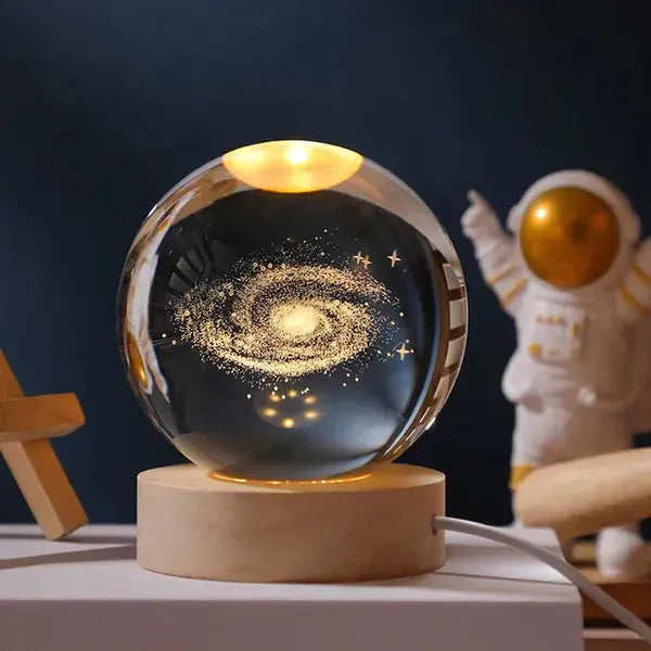 3D Gravierte Kristallkugel-Lampe – Warmes LED-Nachtlicht Zorenza