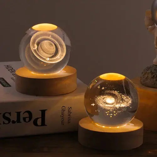 3D Gravierte Kristallkugel-Lampe – Warmes LED-Nachtlicht Zorenza