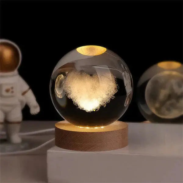 3D Gravierte Kristallkugel-Lampe – Warmes LED-Nachtlicht Zorenza