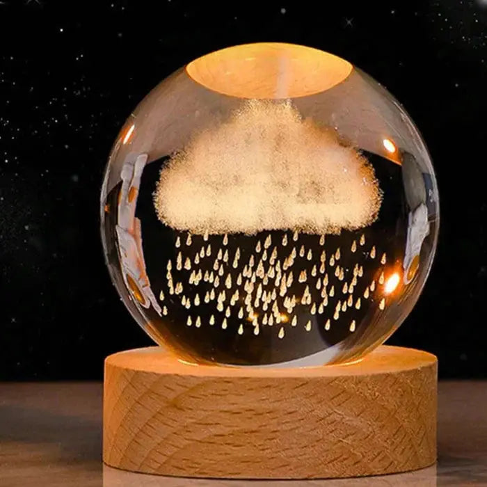 3D Gravierte Kristallkugel-Lampe – Warmes LED-Nachtlicht Zorenza