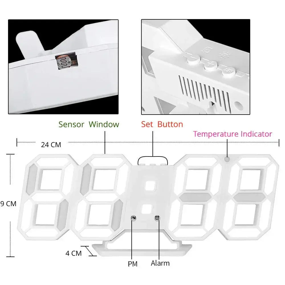 3D LED Digital-Wanduhr Zorenza