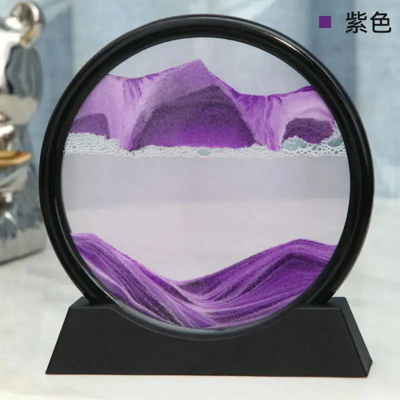 3D Sandbild aus Glas mit fließender Sandkunst Zorenza