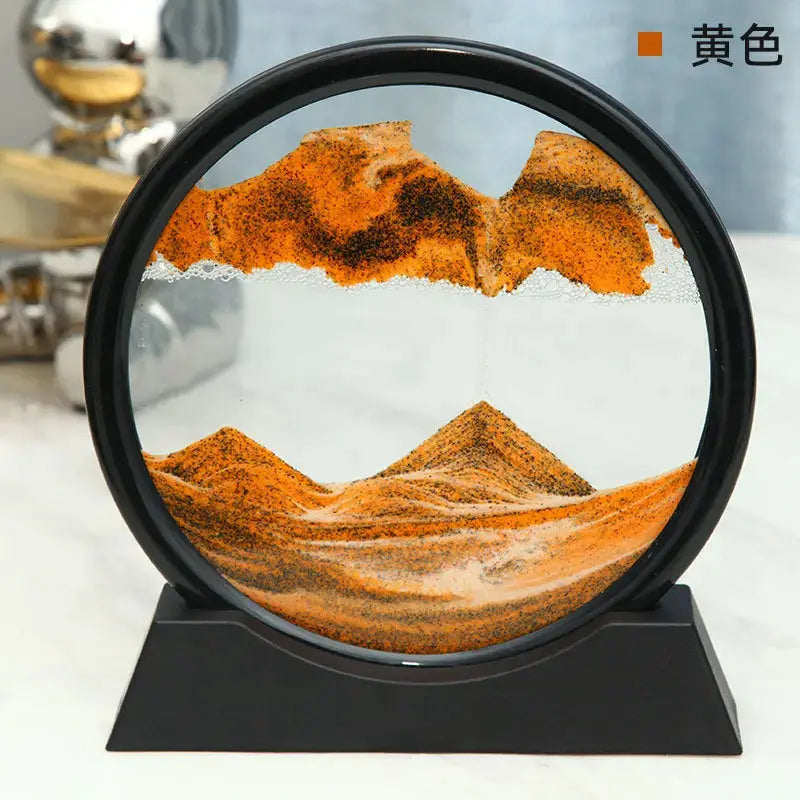 3D Sandbild aus Glas mit fließender Sandkunst Zorenza