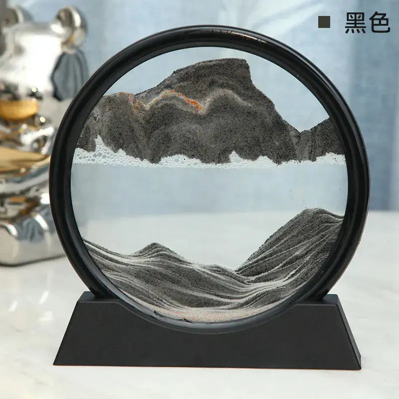 3D Sandbild aus Glas mit fließender Sandkunst Zorenza