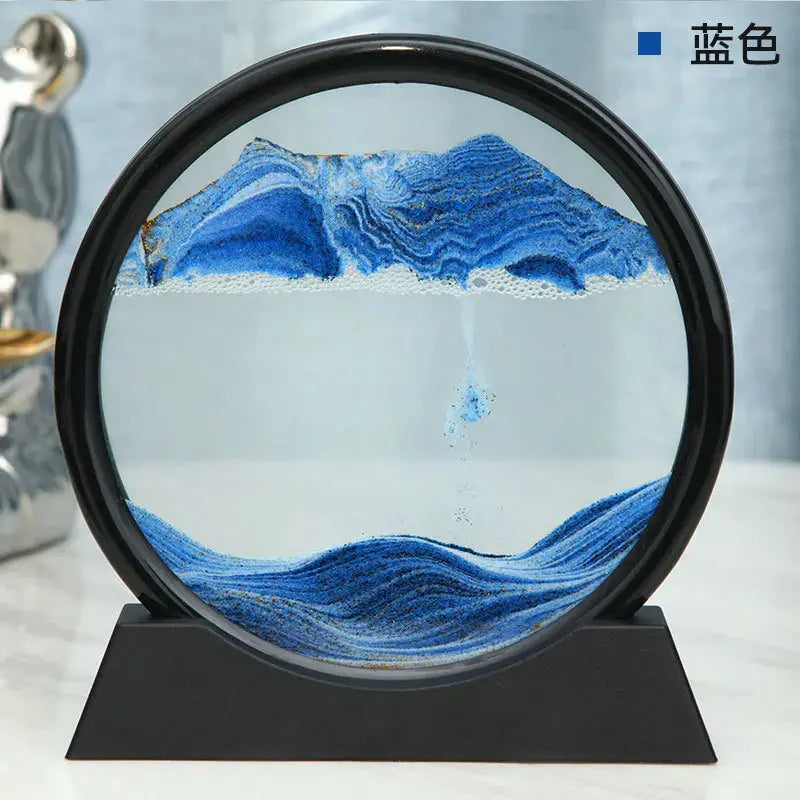 3D Sandbild aus Glas mit fließender Sandkunst Zorenza