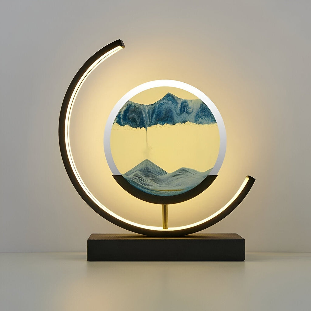 LED-Sandlampe mit dimmbarem Licht und rotierender Sandskulptur -    Zorenza