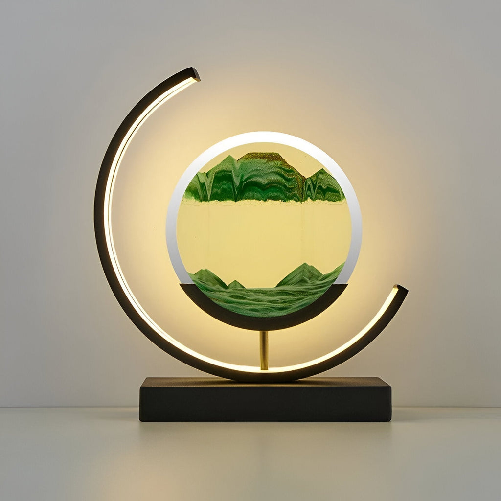 LED-Sandlampe mit dimmbarem Licht und rotierender Sandskulptur -    Zorenza
