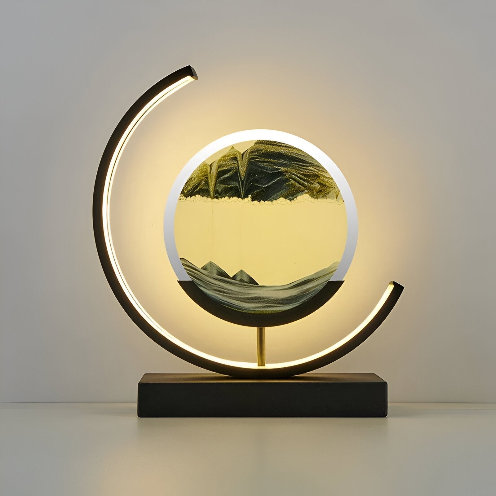 LED-Sandlampe mit dimmbarem Licht und rotierender Sandskulptur -    Zorenza
