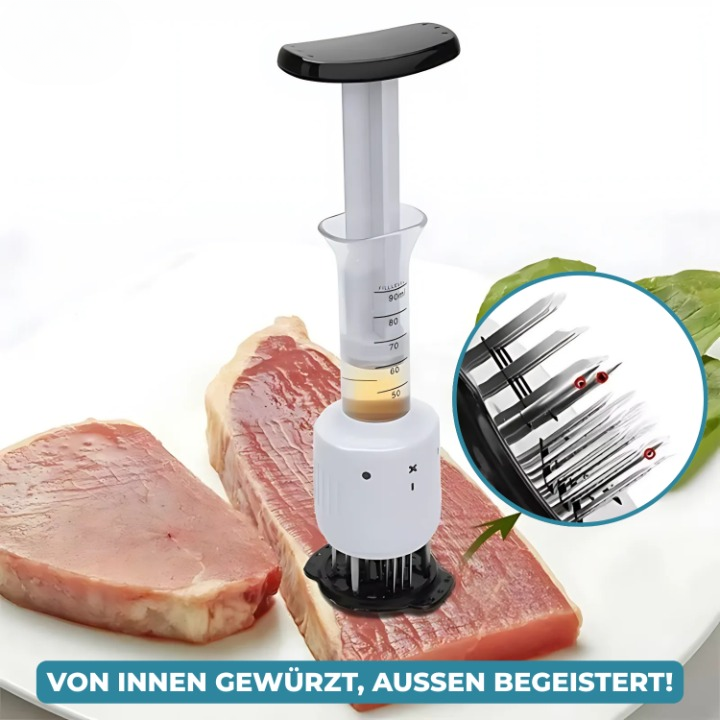 Marinadenspritze Edelstahl mit Zartmacher-Klingen -    Zorenza