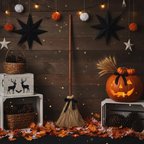 Herbstkranz-Besen Deko mit Reisig-Optik für Halloween -    Zorenza