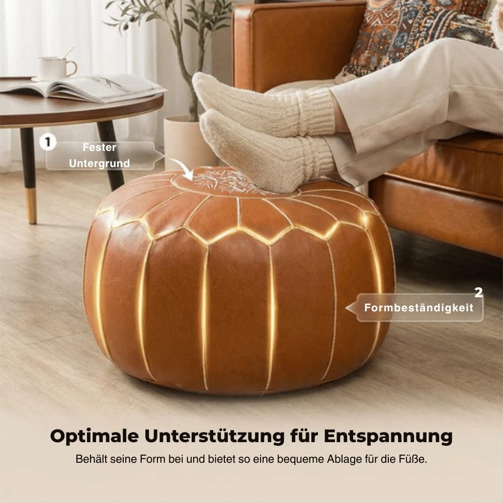 Pouf mit Stauraum und Handstickerei -    Zorenza