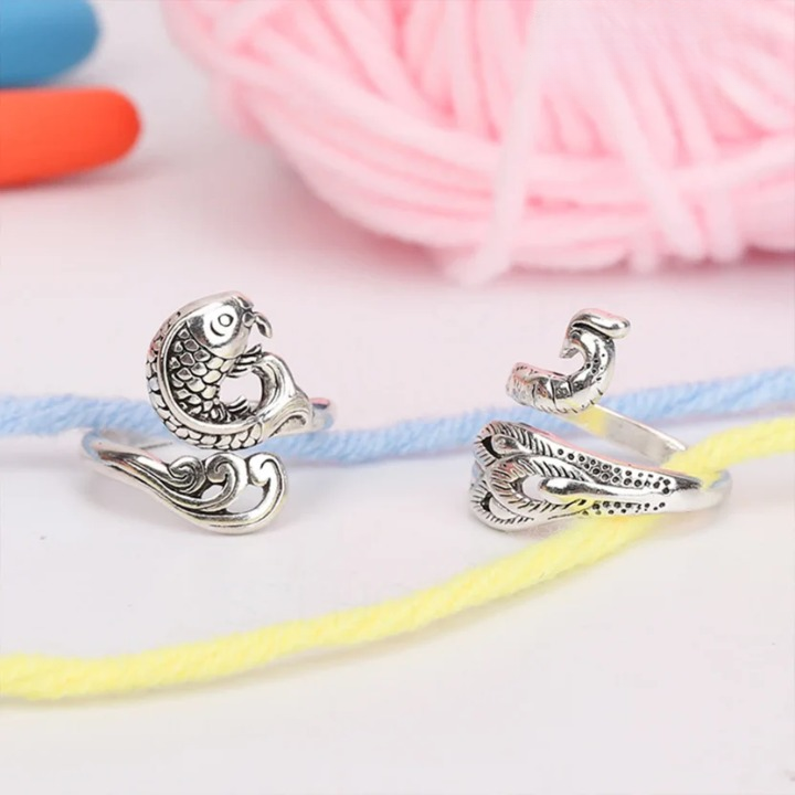 Strickring-Set 2-teilig – Verstellbar gegen Handschmerzen beim Stricken -    Zorenza