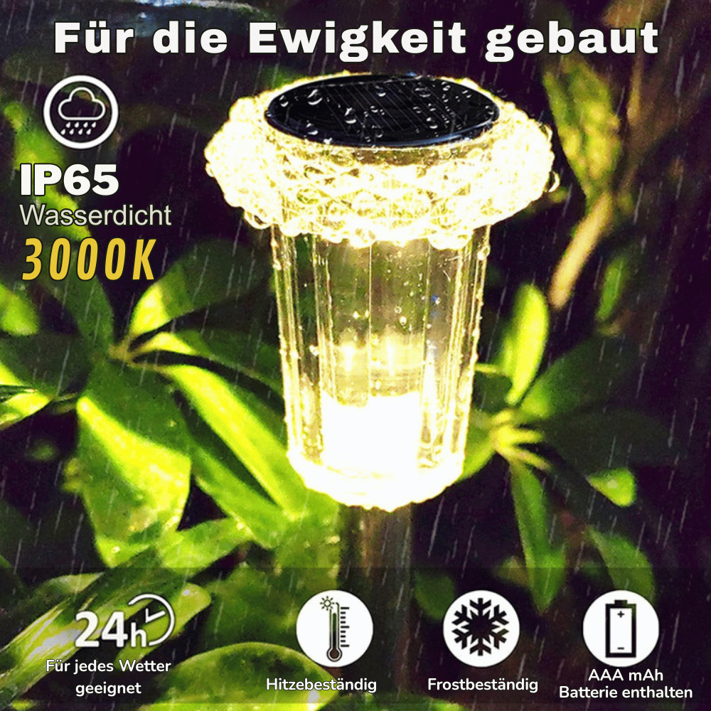Solar Gartenleuchte Edelstahl mit Acryl-Schirm, 33 cm -    Zorenza