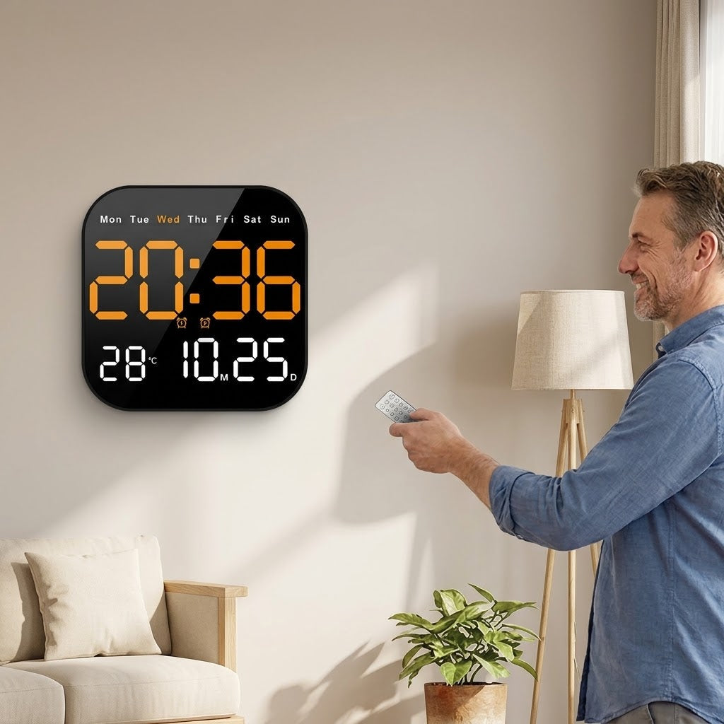 Digitale Wanduhr LED mit Fernbedienung -    Zorenza