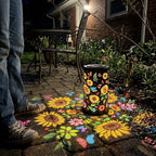 Solar-Gartenlaterne mit Blütenmuster - Warmes & buntes Licht -    Zorenza