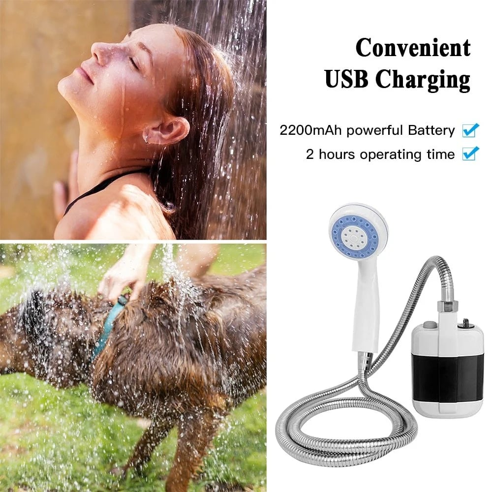 Campingdusche USB Akku mit faltbarem Wassereimer 20L -    Zorenza