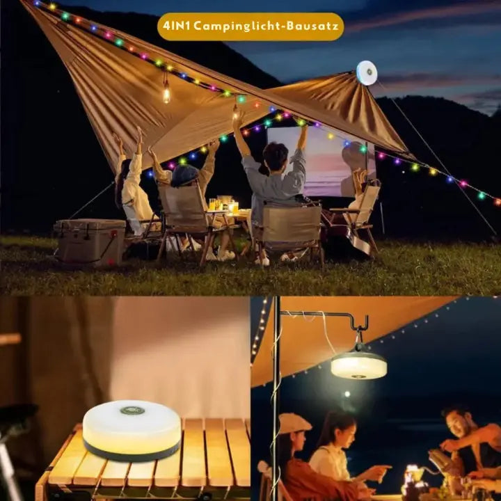 4-in-1 Multifunktions-Campinglicht – Licht, Strom & Komfort Zorenza