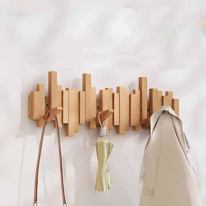 Holz-Wandhaken Piano-Stil – Ordnung für Jacken, Taschen & Accessoires -    Zorenza
