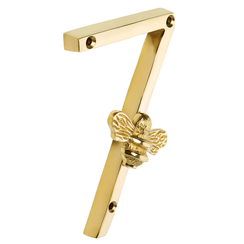 Hausnummer mit Biene – Elegantes Türschild aus Metall -    Zorenza