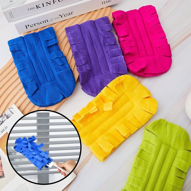 Staubwedel Chenille Mikrofaser – 5 Farben mit ergonomischem Griff -    Zorenza