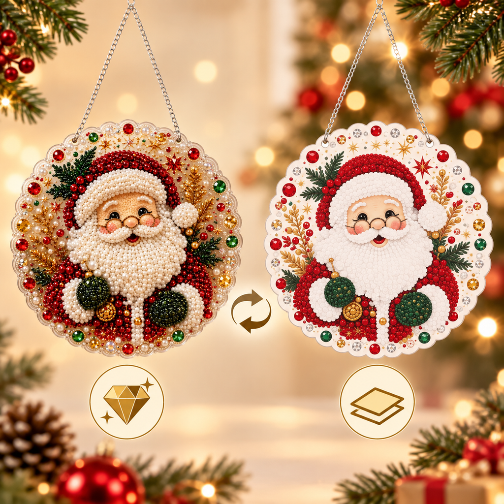 Diamond-Art Weihnachtsornament-Bastelset mit Strass und Perlen -    Zorenza
