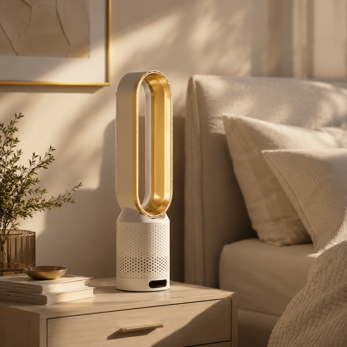 Turmventilator 3-in-1 ohne Flügel – 6 Stufen, 90° Oszillation -    Zorenza
