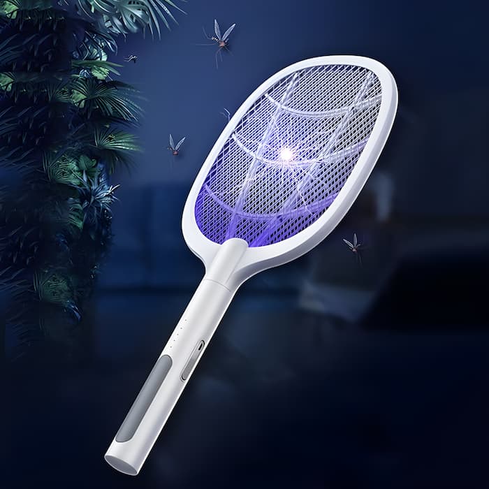 Elektrische Fliegenklatsche 2-in-1 mit LED-Falle -    Zorenza
