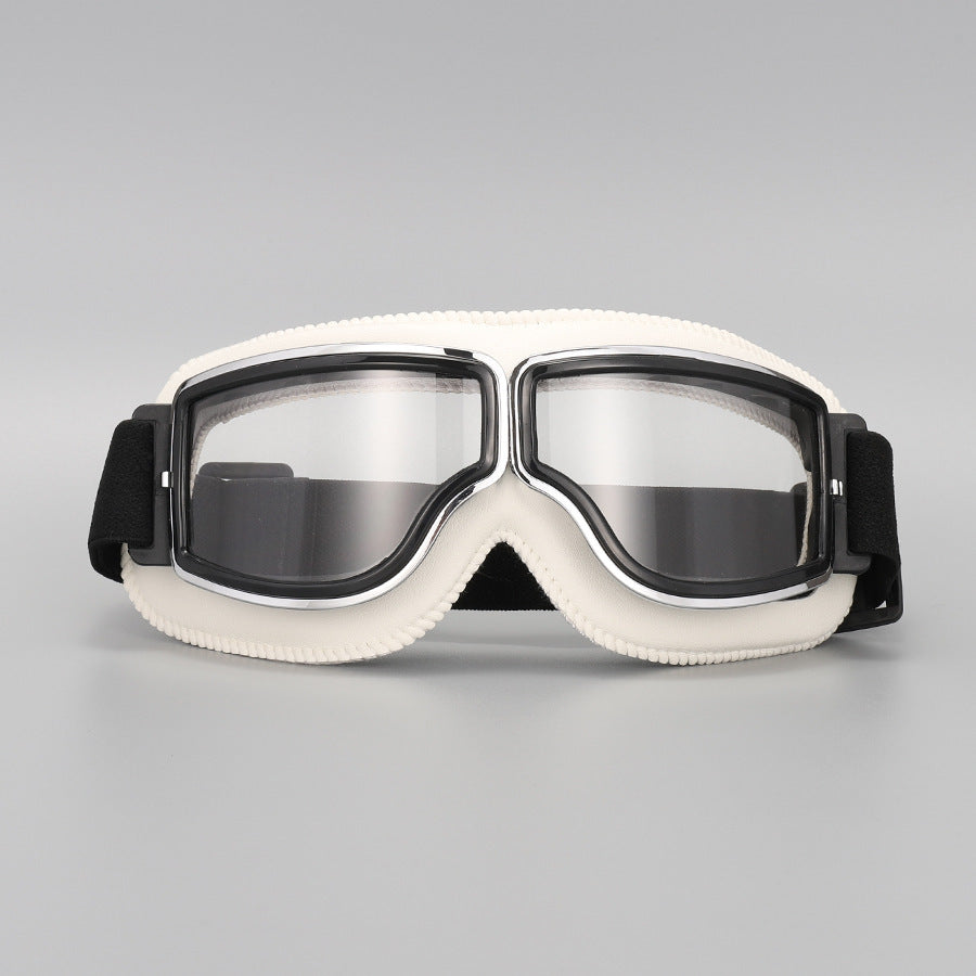 Motorradbrille Vintage-Design mit verstellbarem Gummiband -    Zorenza