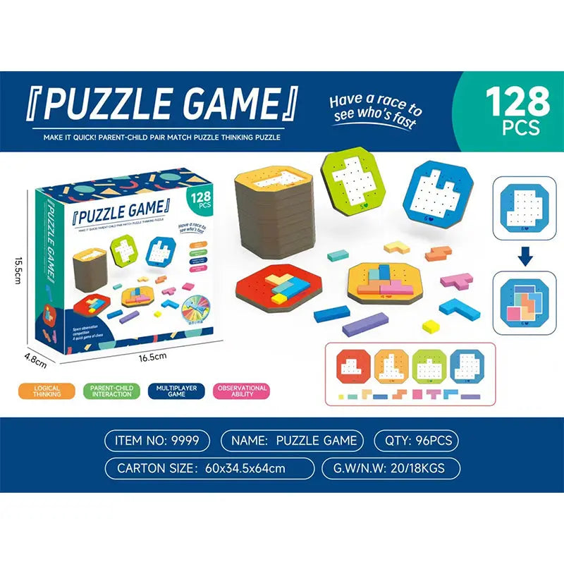 Puzzle-Bauspiel mit 108 Bausteinen und 20 Aufgaben -    Zorenza