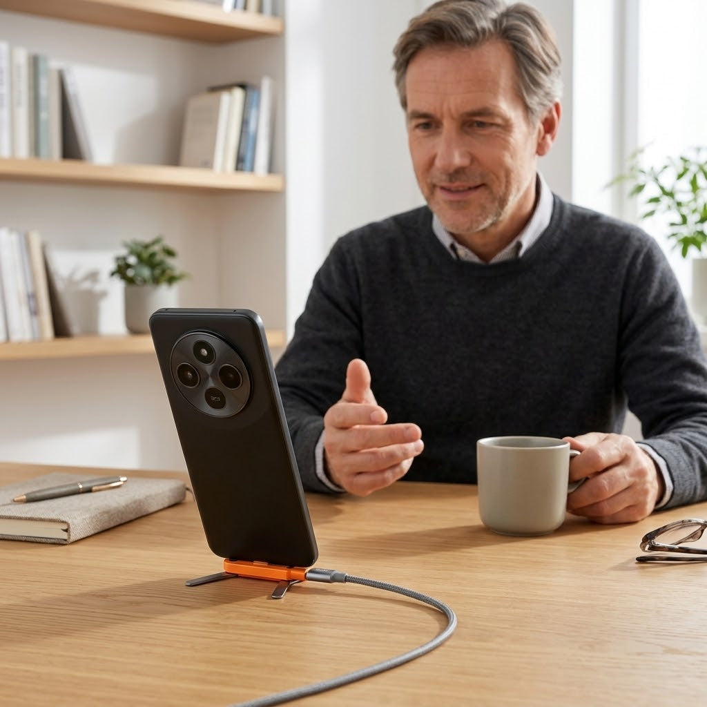USB-C-Ladeadapter mit 360°-Klappständer -    Zorenza