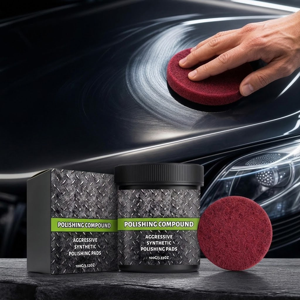 Politurpaste Set mit Polierpad – Metall und Stein -    Zorenza