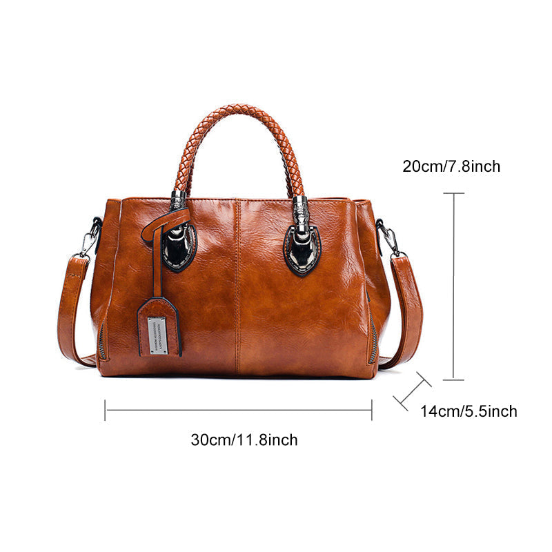 Große Boston Handtasche aus weichem Ölwachsleder -    Zorenza