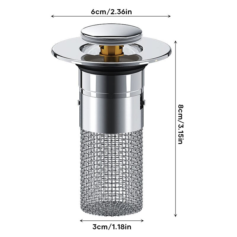 Abflussfilter Edelstahl mit Pop-up-Mechanismus -    Zorenza
