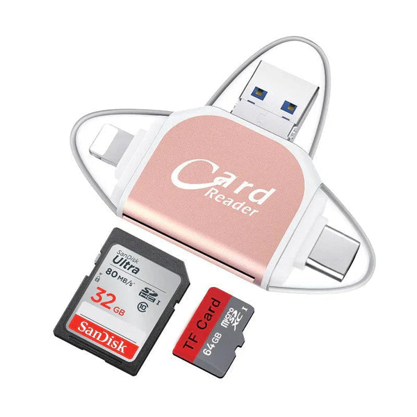 Kartenleser 4-in-1 Universal USB Lightning Micro-USB Type-C -    Zorenza