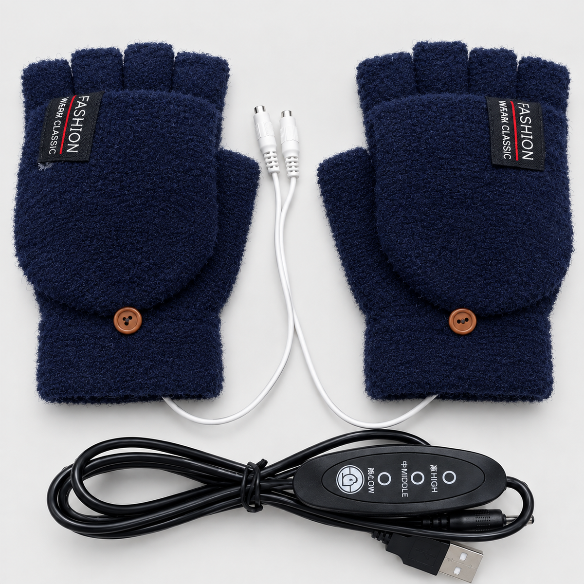 USB Heizhandschuhe Strick mit 3 Wärmestufen -    Zorenza