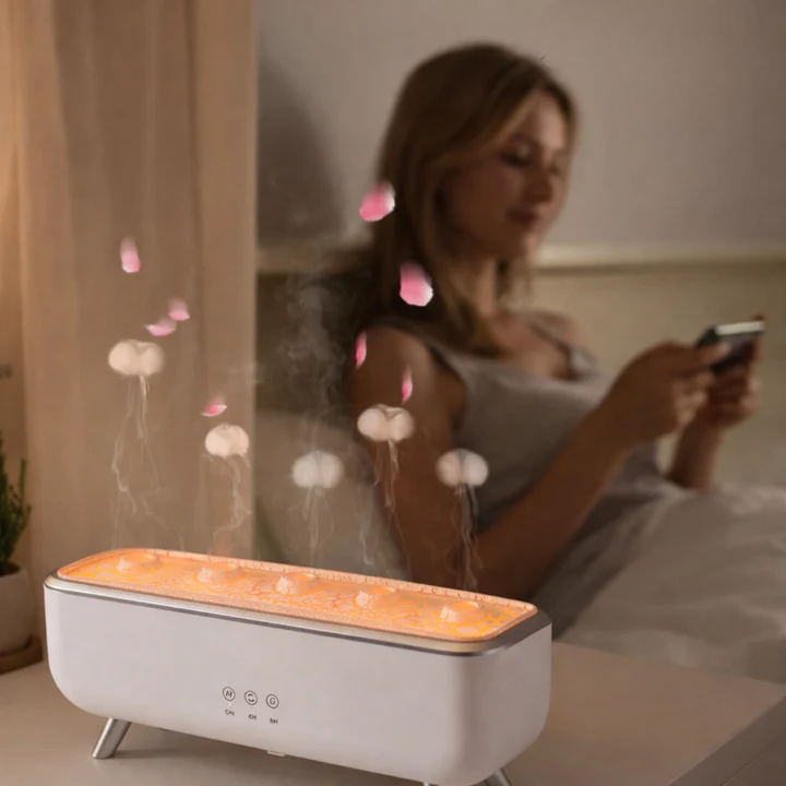Aroma-Diffuser mit Quallen-Nebeleffekt und LED-Licht Zorenza