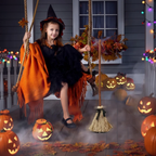 Herbstkranz-Besen Deko mit Reisig-Optik für Halloween -    Zorenza