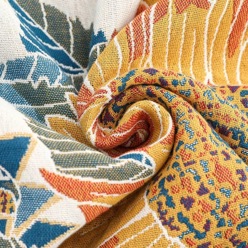 Baumwoll-Badetuch mit Sonnenblumen-Muster – Weich und saugfähig -    Zorenza
