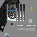 Felgen Reparaturstift Schwarzml für Kratzer und Schäden -    Zorenza